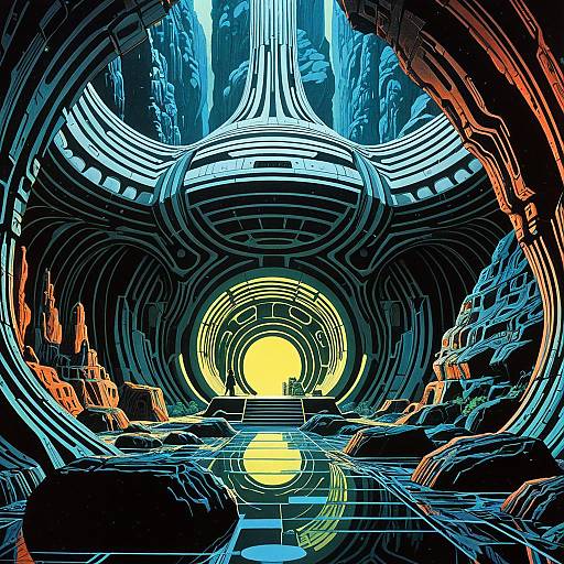 70s Afrofuturist Biomorphic Op-Art Cave