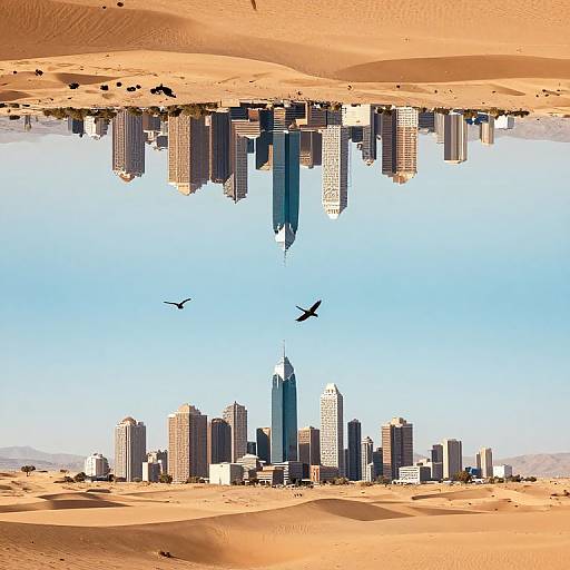 Upside-Down Floating Desert City