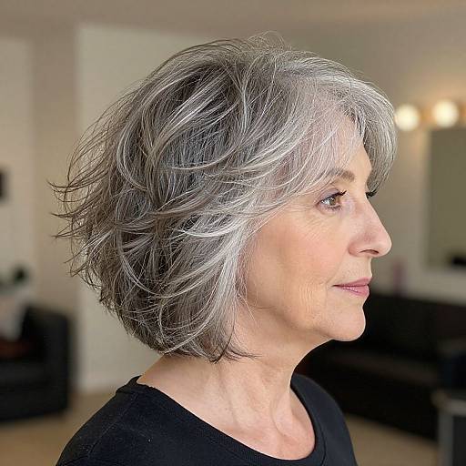 Charming Tousled Bob Haircut for Seniors