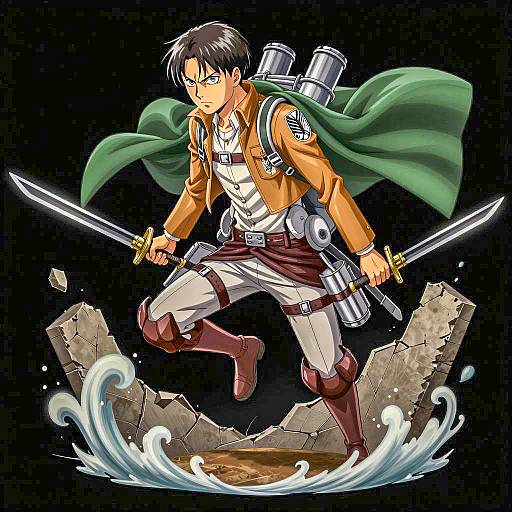 Dynamic Attack on Titan Character Art