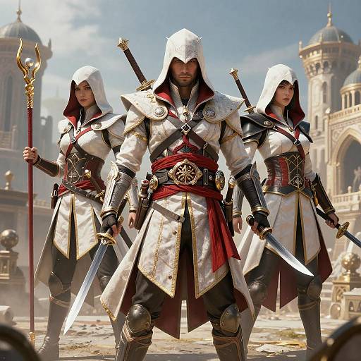 Trio of Hooded Assassins Cosplay