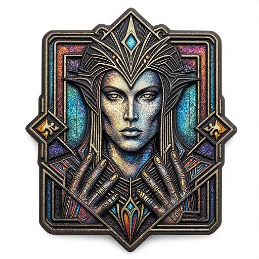 Ornate Gothic Statice Trinket Line Art