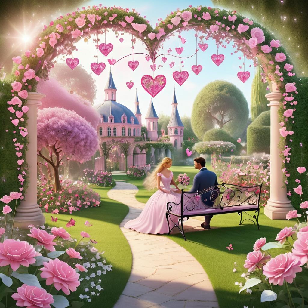 Enchanted Valentine's Day Garden Scene