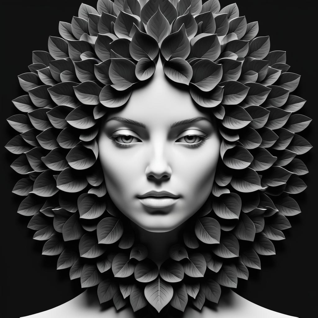 Woman's Face in Blossfeldt Style