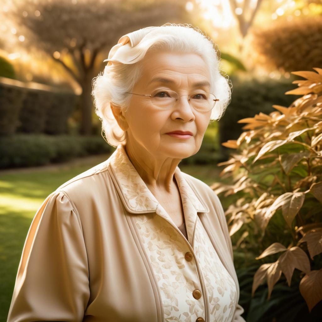 Serene Autumn in the 90s: Elderly Woman