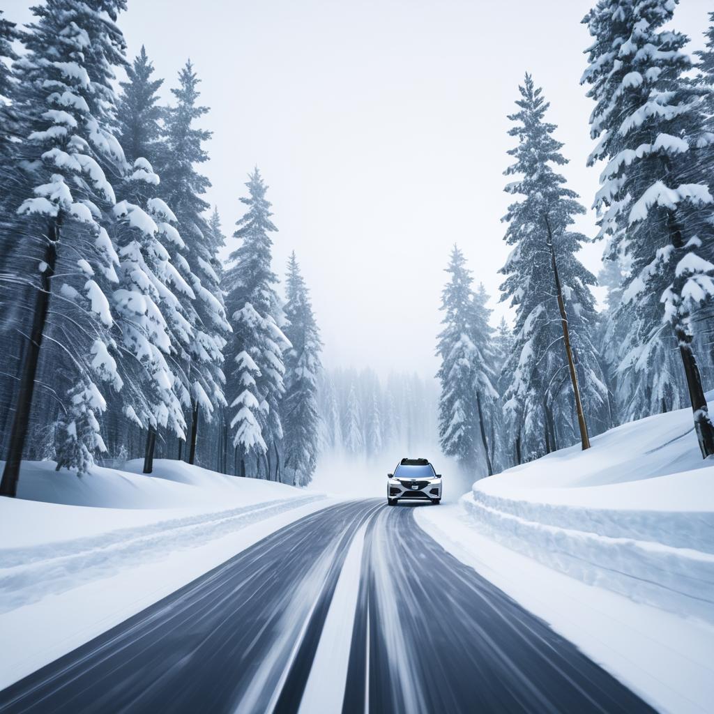 Scenic Winter Drive in a Subaru Outback