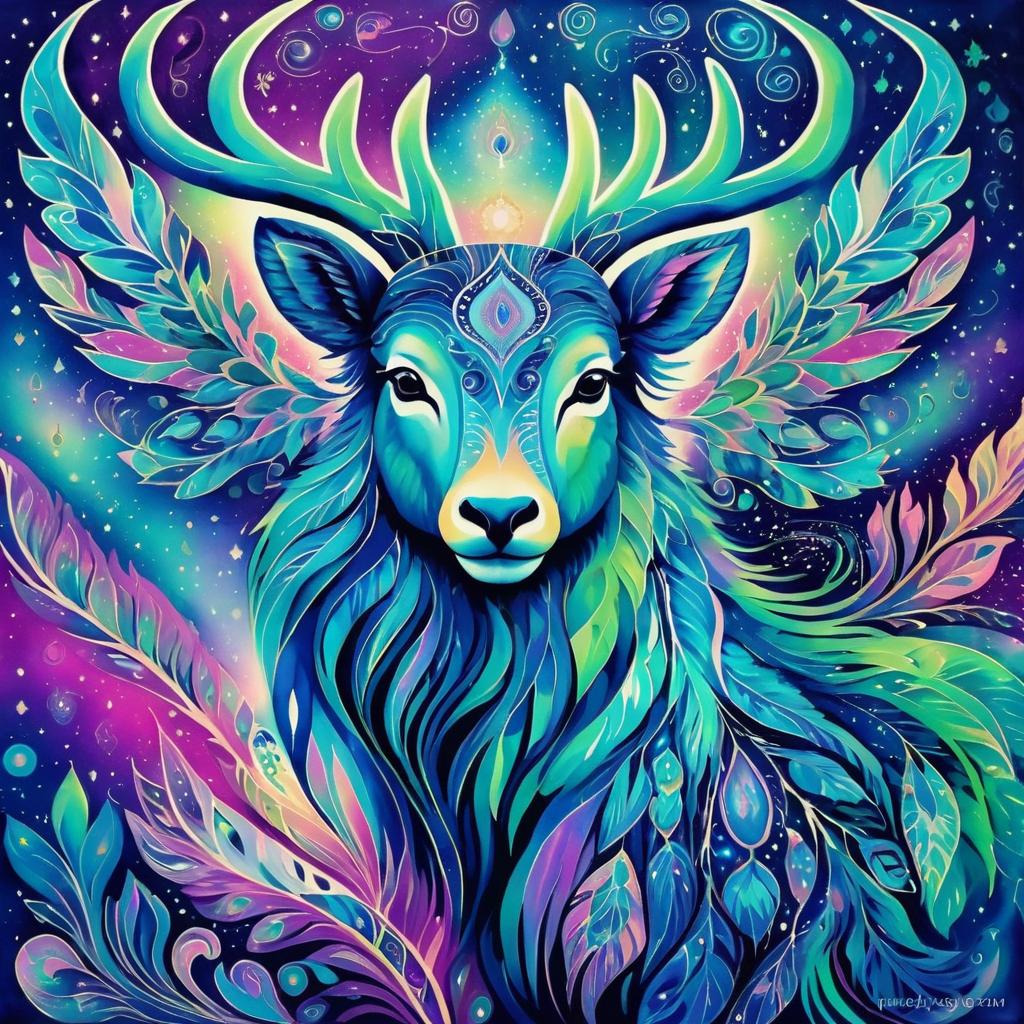 Mystical Cosmic Spirit Animal Art