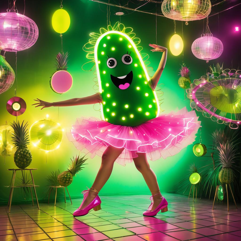 Absurd Dancing Pickle in Tutu