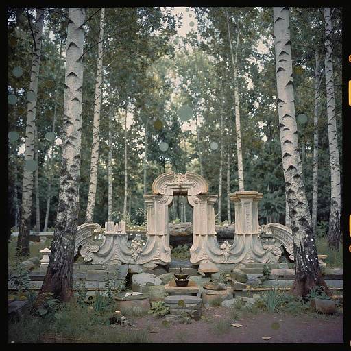 Photonegative Birch Forest Polka-Dot Couture Ruins