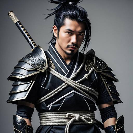 Modern Dark Samurai in Armor