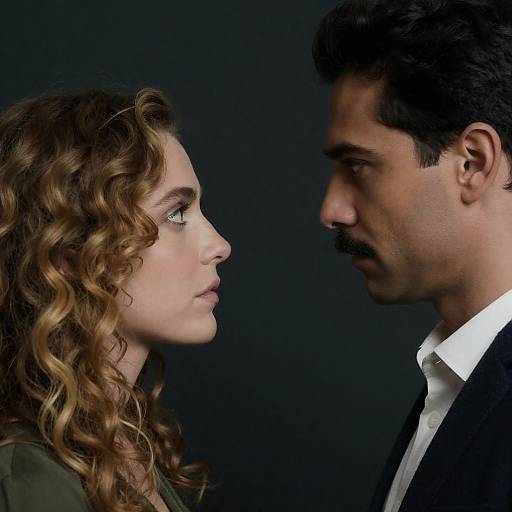 Intense Eye Contact in Profile Portrait