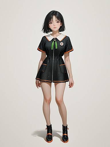 Retro Mod Woman in Polka Dot Dress