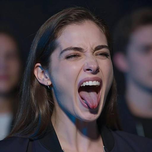 Dramatic Woman with Blue Lighting Portrait