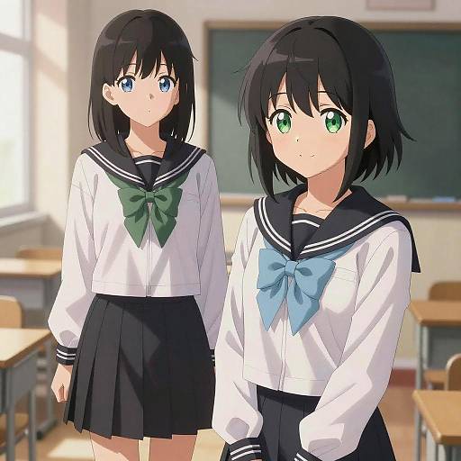 Anime Schoolgirls in Roubai Academy Uniforms