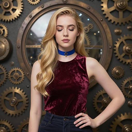 Steampunk Woman with Velvet Top