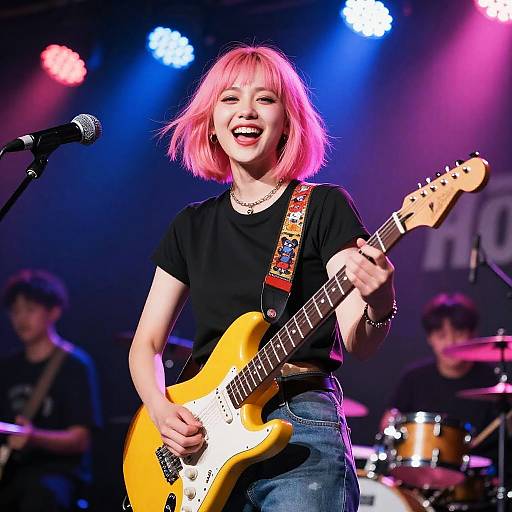 Energetic Girl Rocker on Stage