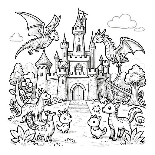 Whimsical Fantasy Coloring Page