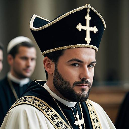 Realistic Male Bishop Costume Portrait