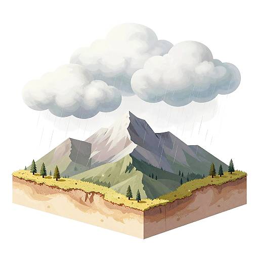 Rainshadow Mountain Cross-Section Diagram