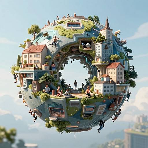 Futuristic Floating Sphere Community