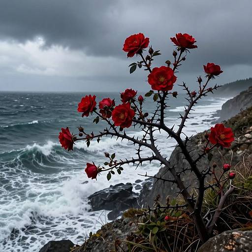 Fierce Thorned Rose on Cliffside