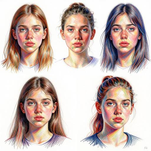 Vibrant Colored Pencil Portrait Art