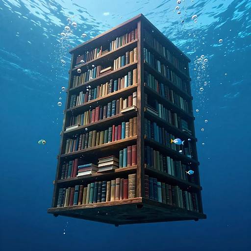 Underwater Floating Bookshelf of Secrets