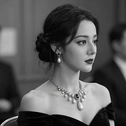 Elegant Black and White Portrait of Woman