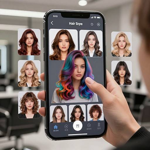 Photograph of a hand holding a smartphone displaying a 