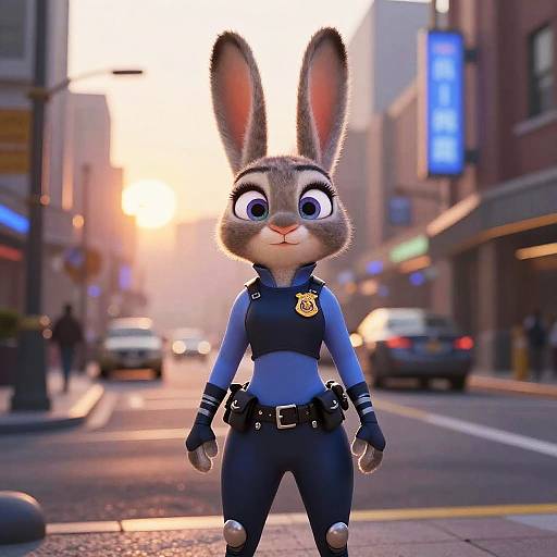 Cinematic Portrait of Judy Hopps in Uniform