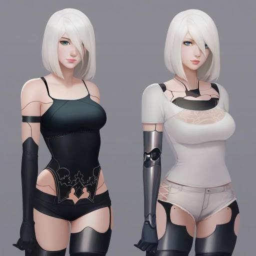 Elegant Android Girl in Casual Wear