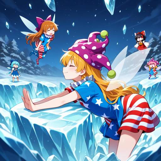 Colorful Clown Girls with Wings and Accessories