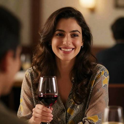 Warm Indoor Portrait of a Smiling Woman