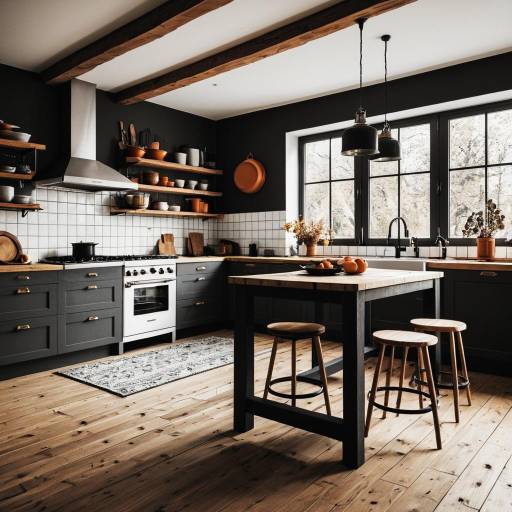 Rustic Farmhouse Industrial Kitchen Interior