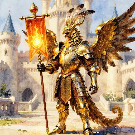 Gilded Gryphon Paladin at Dawn