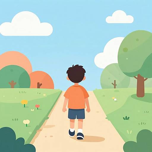 Teenager Choosing Paths in Colorful Style