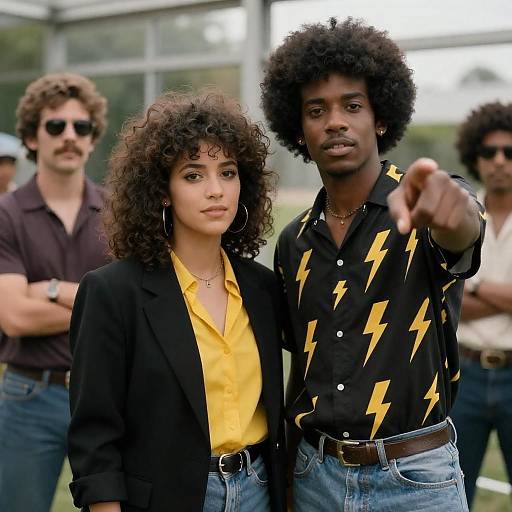 Vibrant 1980s Music Group Scene