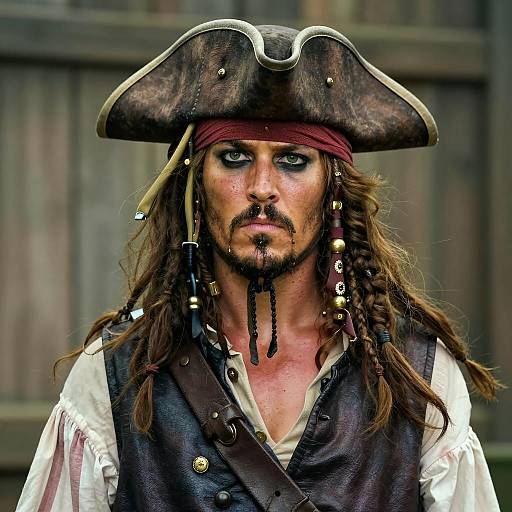 Photorealistic Male Pirate in Tricorn Hat