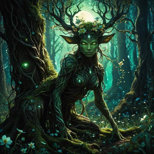 Mystical Dryad in Enchanted Forest
