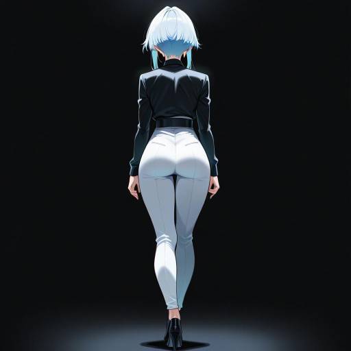 Sophisticated Cyberpunk Lady in Motion Sophisticated Cyberpunk Lady in Motion