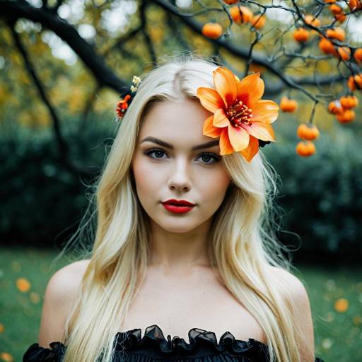 Elegant Halloween Woman in Nature
