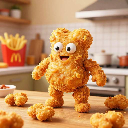 Surreal Chicken Nugget Human Hybrid
