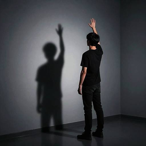 Dramatic Silhouette in Dark Corner