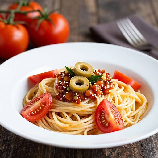 Pasta with Tomatoes and Olives