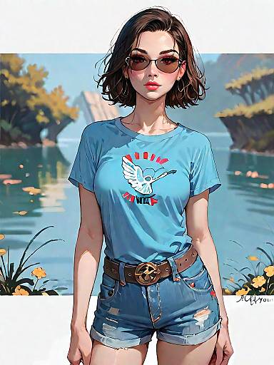 Stylish Woman in Casual Summer Outfit