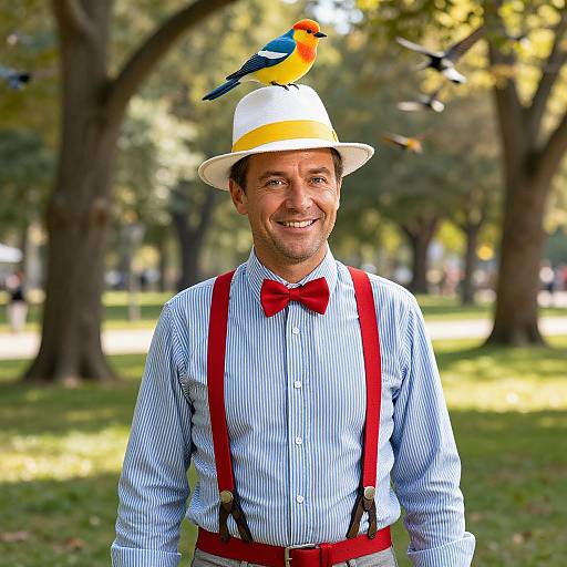 Confident Man in Sunny Park Elegance