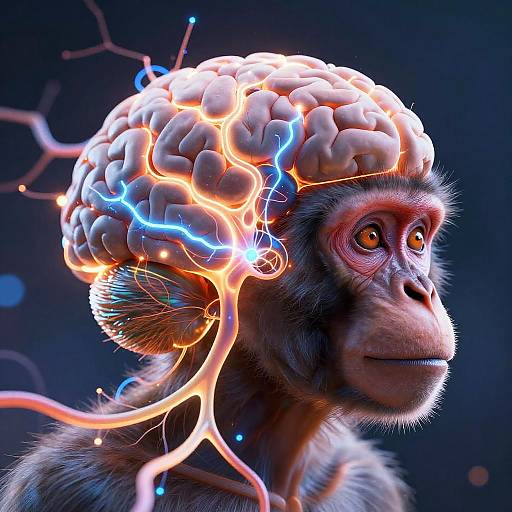 Monkey Neuron Activation Close-Up