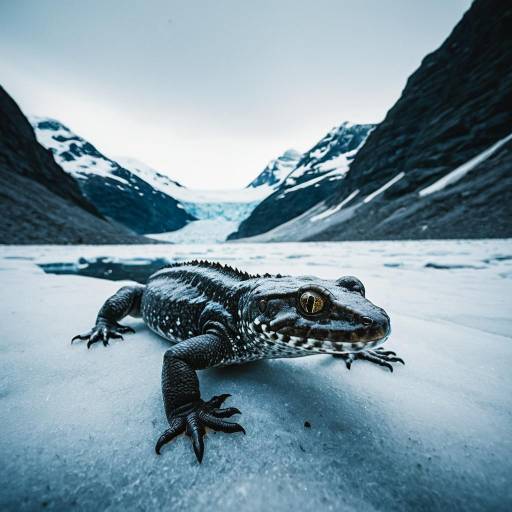 Giant Frost Salamander on Glacier Ice