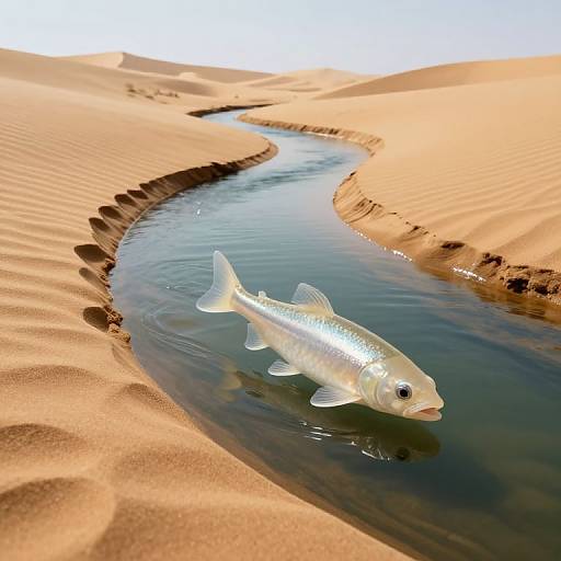 Translucent Fish Swimming Upstream