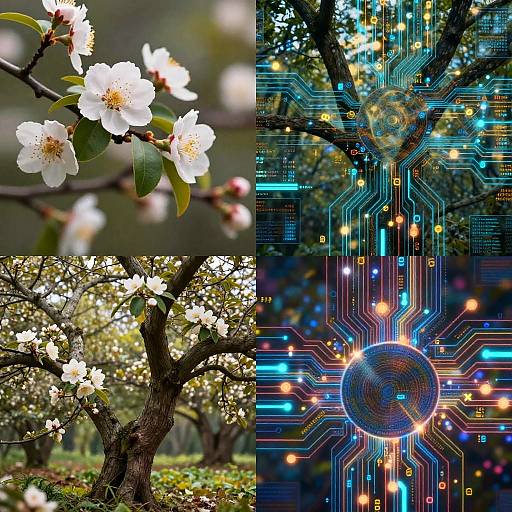 Abstract Fusion of Nature and Technology